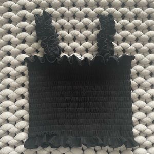 REFORMATION BLACK CROP TOP SIZE MEDIUM